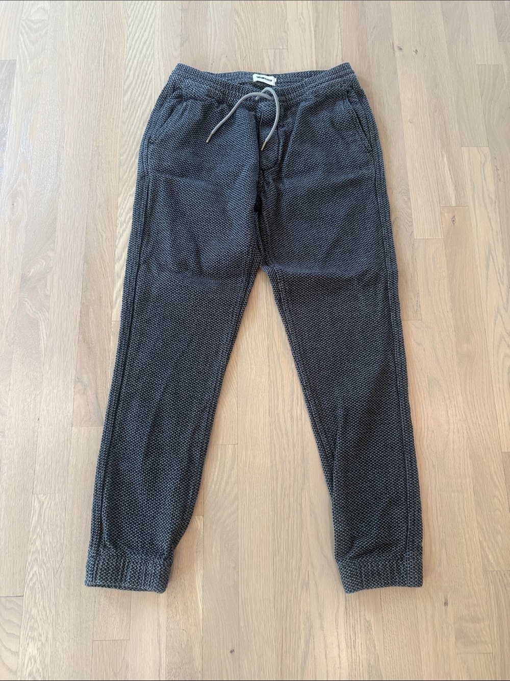 Taylor Stitch Apres Men's Dark Charcoal Waffle Knit Jogger Pants Small